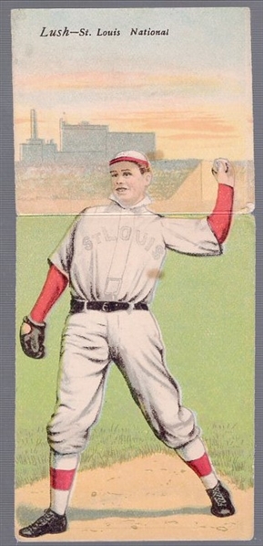 1911 T201 Mecca Baseball Doublefolder- Lush/ Hauser (St. Louis Natl)