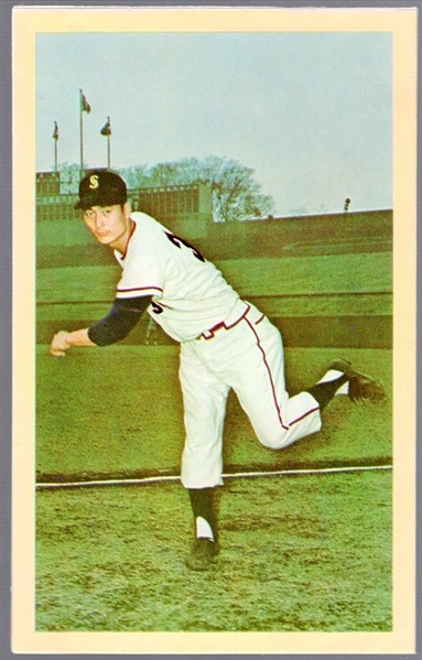 1964 JF1 Morinaga Japanese Baseball Standup- Masaichi Kaneda (Pitching S on Cap)