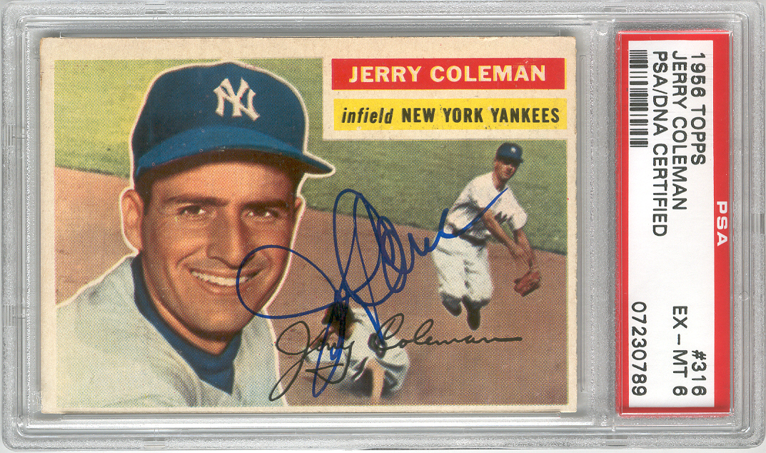 Lot Detail 1956 Topps Baseball 316 Jerry Coleman Yankees PSA DNA Certified Autographed