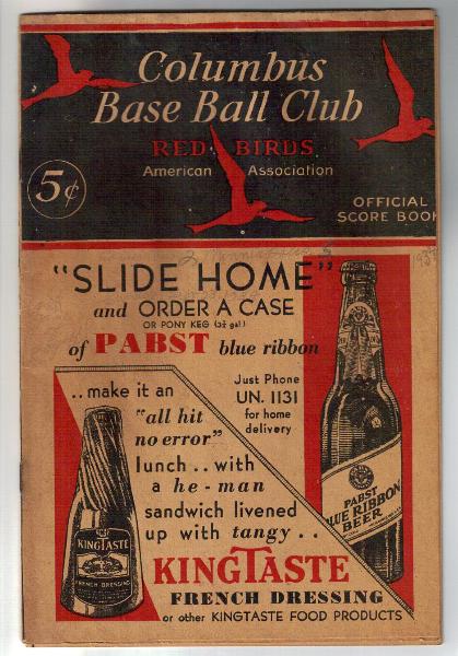 1934 Columbus Red Birds American Association Baseball Program