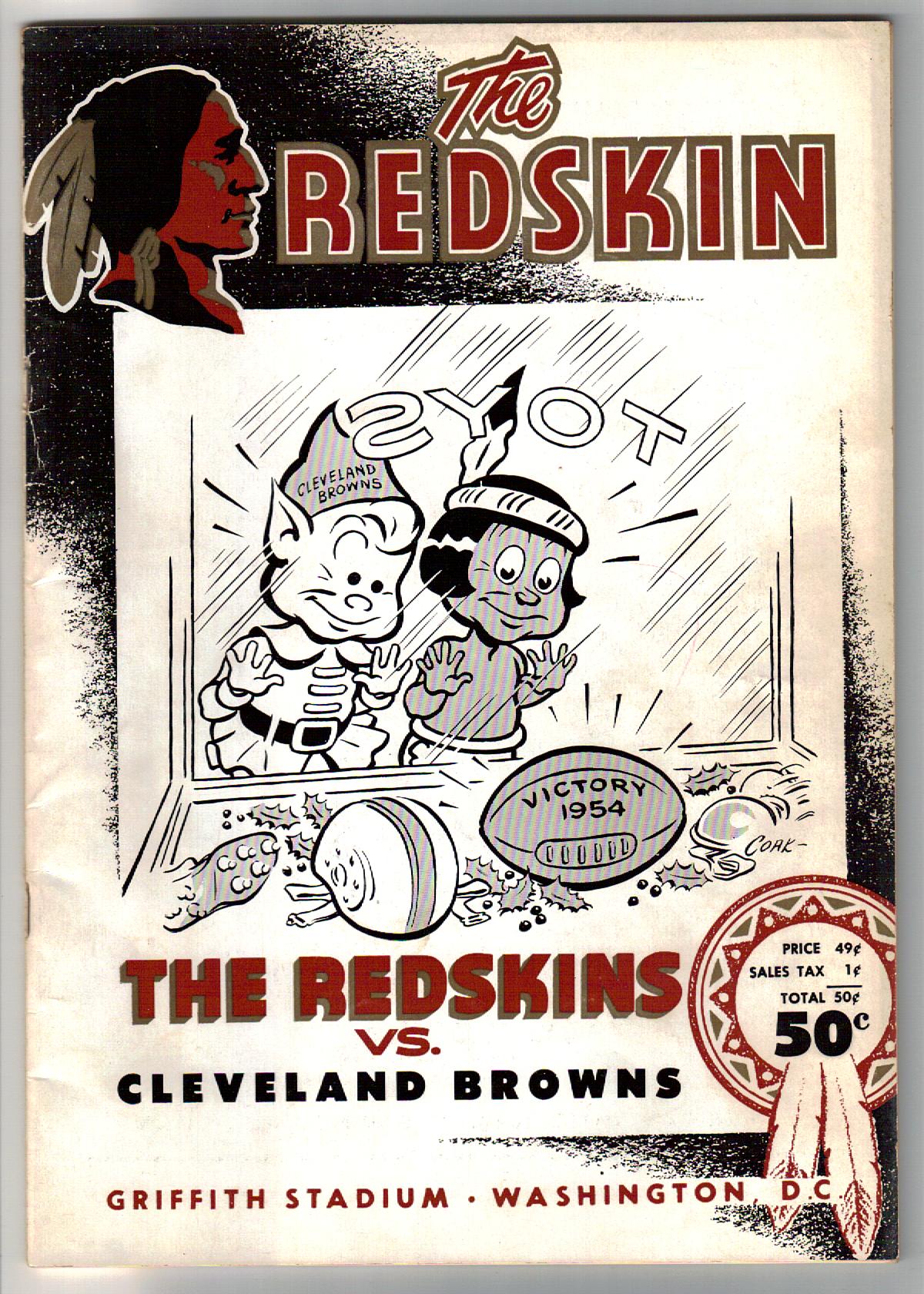 Lot Detail - Dec 5, 1954 Cleveland Browns at Washington Redskins