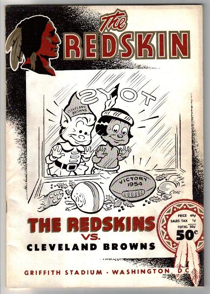 Dec 5, 1954 Cleveland Browns at Washington Redskins Program- at Griffith Stadium