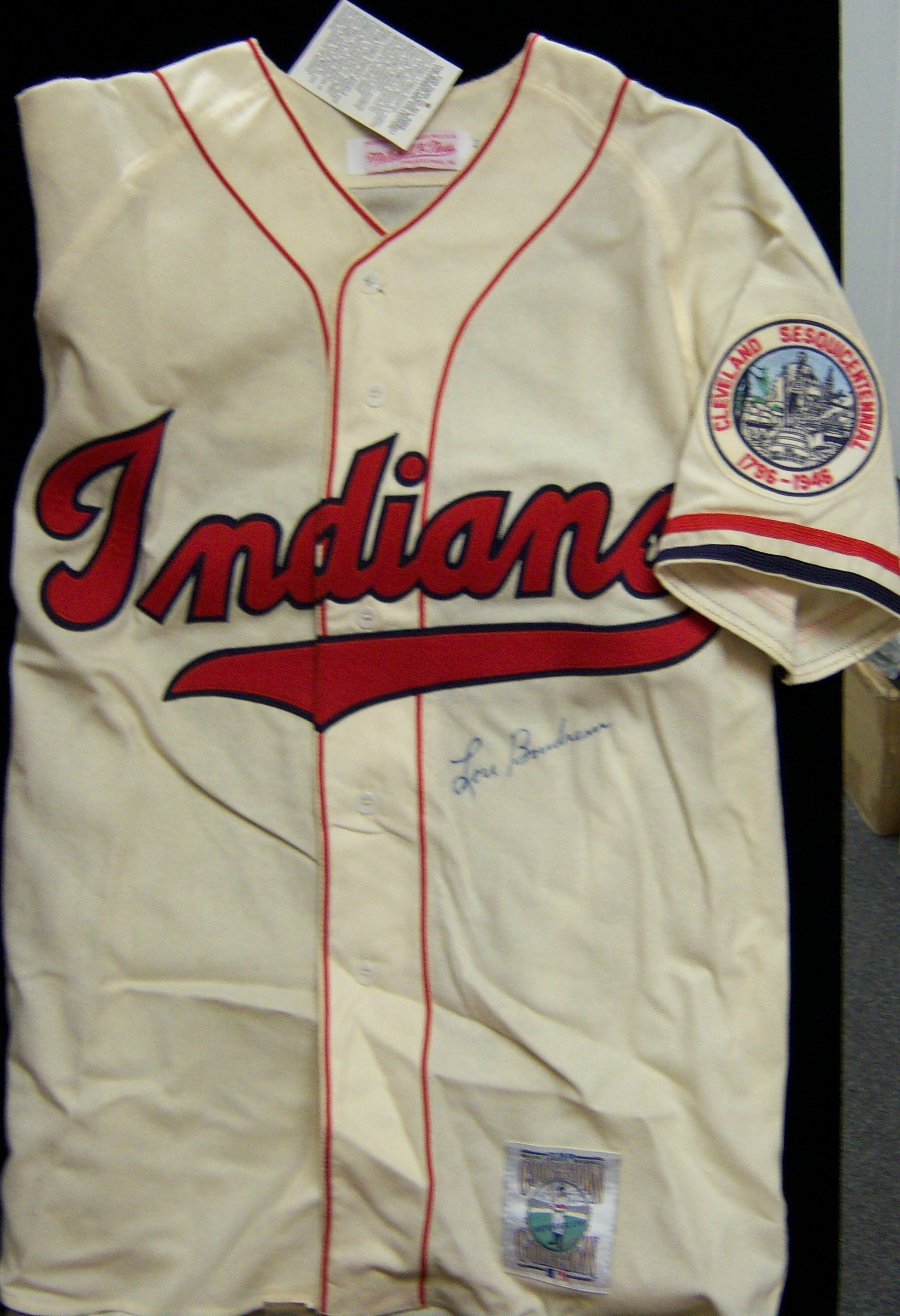 Lot Detail - Cleveland Indians Mitchell and Ness Baseball Replica