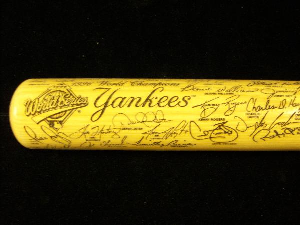 1996 Heavy Hitter 1996 World Series N.Y. Yankees Team Signature Engraved Collectors Bat- #4223 of 5,000 Made!