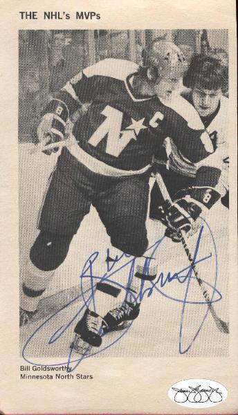 Autographed Bill Goldsworthy North Stars Picture from a 1970’s Paperback Book