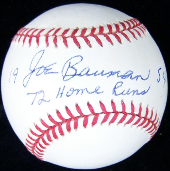 Joe Bauman Autographed Official NL Leonard Coleman baseball 