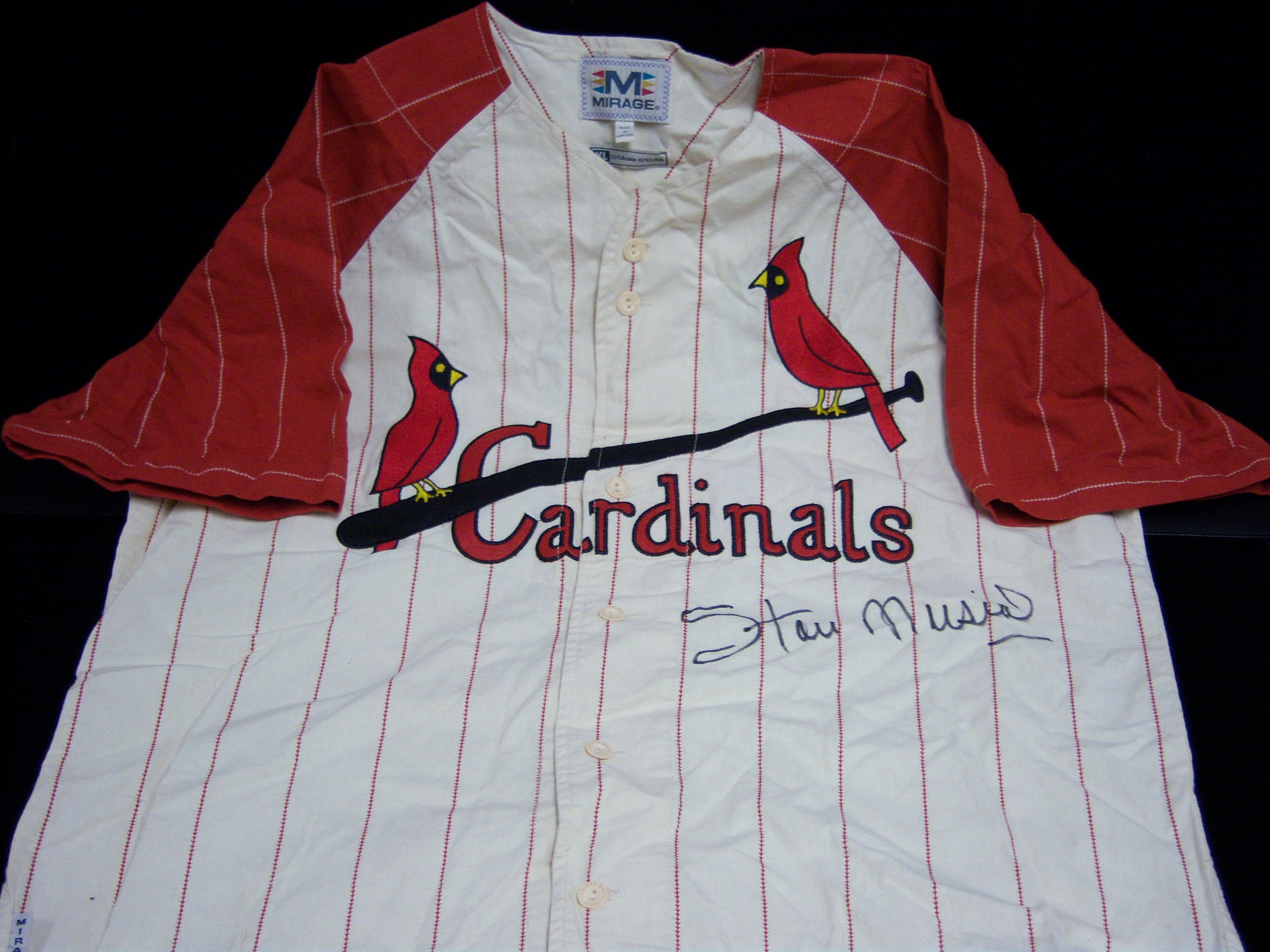 Lot Detail - Mirage Cooperstown Collection St. Louis Cardinals #6 Throwback  Jersey Autographed by Stan Musial!