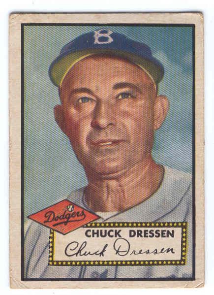 1952 Topps Baseball- #377 Chuck Dressen, Dodgers