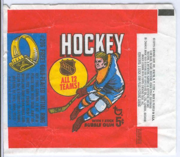 1968 Topps 5 Cent Hockey Wrapper