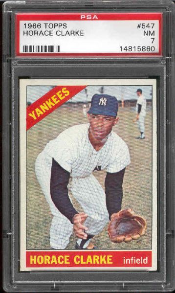 1966 Topps Bb- #547 Horace Clarke, Yankees- PSA NM 7 - SP