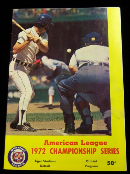 1972 ALCS Baseball Program – Oakland at Detroit