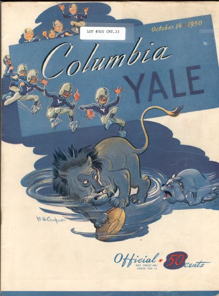 October 14, 1950 Columbia vs. Yale Football Program- At Yale Bowl