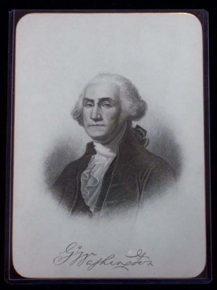 1882 Trautman “Presidents of the United States of America” Fine Steel Plate Engraving Card- George Washington
