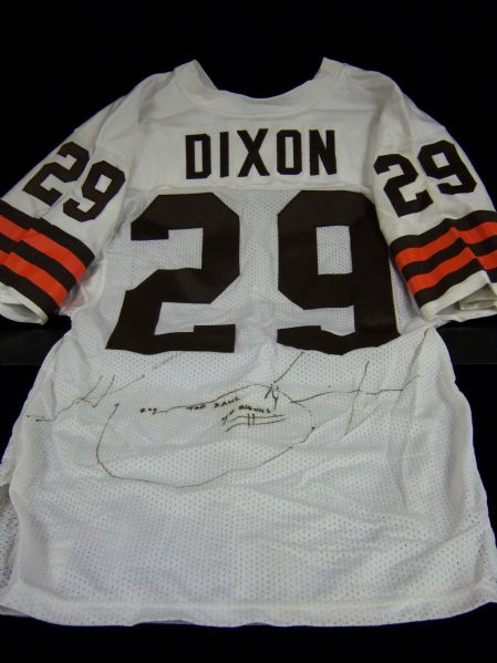 Hanford Dixon Autographed Russell Size 42 Cleveland Browns Game Issue #29 White Jersey