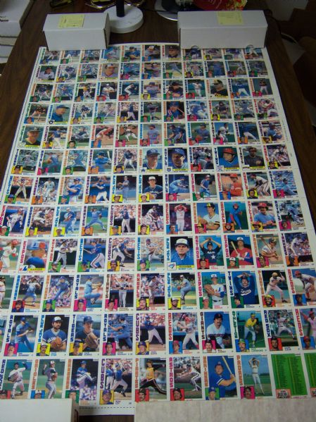 1984 Nestle (Topps) Baseball Uncut Sheet of 132 Cards- Sheet “D”