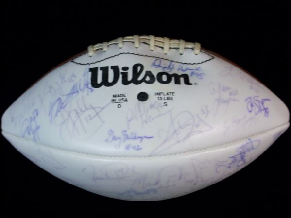 1991 Buffalo Bills Team Signed Wilson 3-White Panel NFL(Tagliabue Commissioner) Football- 46 Signatures