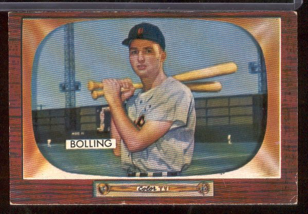 1955 Bowman Bb- #204 Frank Bolling, Tigers(Front)- Milt Bolling Back