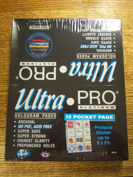 Ultra Pro 12-Pocket “Sticker” Pages- 1 Unopened Box of 100 Pages