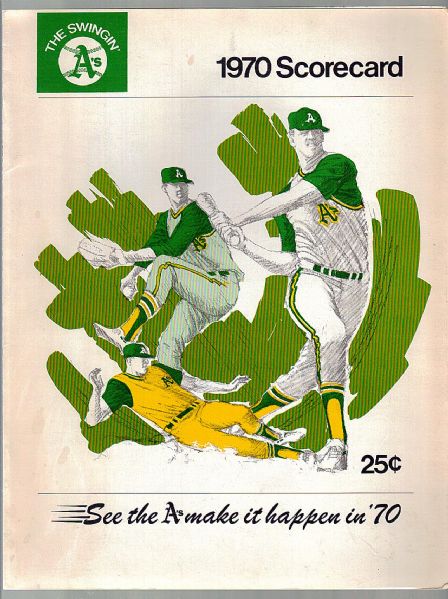 1970 Washington Senators @ Oakland A’s Bsbl. Scorecard