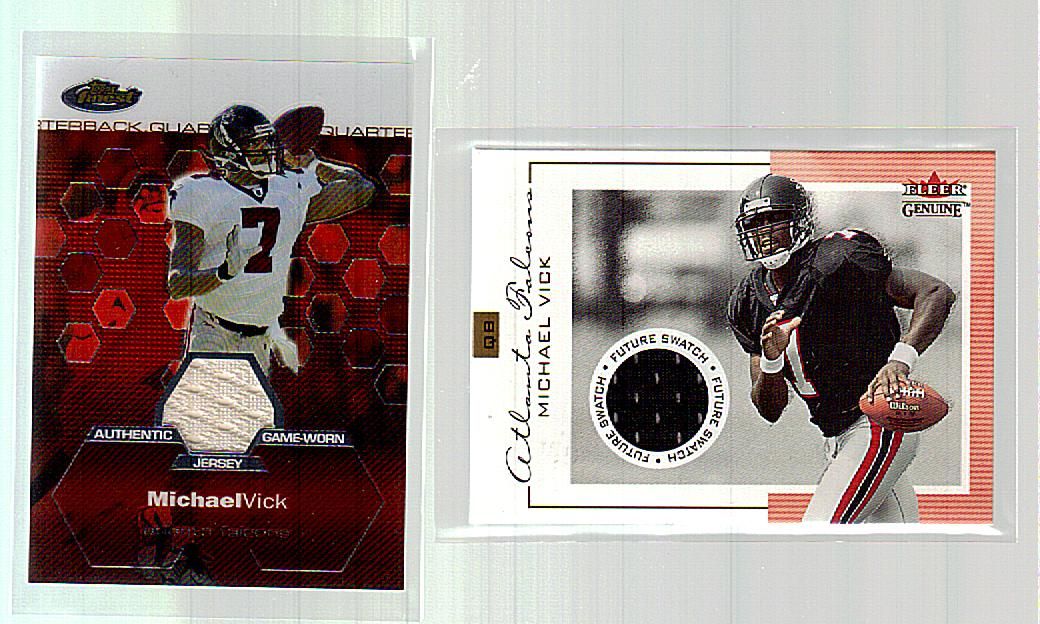 Lot Detail - Michael Vick- 2 Diff. Ftbl. Jersey Cards