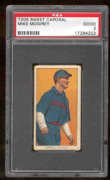 1909-11 T206 Baseball – Mike Mowrey, Cinc- PSA Good 2 – Sweet Caporal 350 back