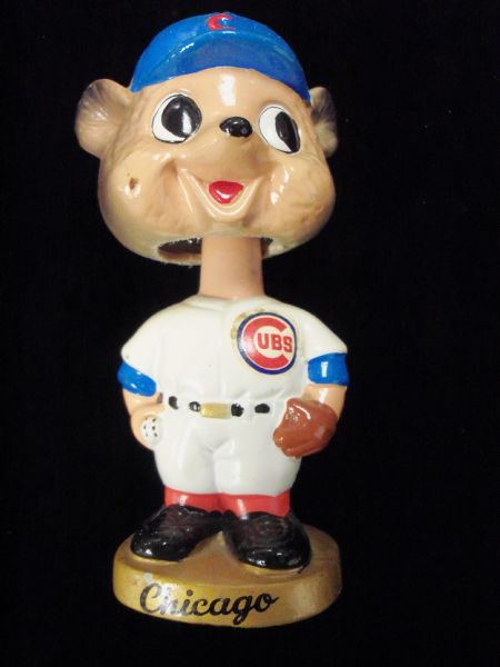 1966-’71 Gold Based Chicago Cubs Mascot Bobble Head Script Base Name