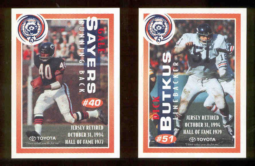 NFL 1994 Chicago Bears Toyota Jersey Retirement Football Card-Gale Sayers