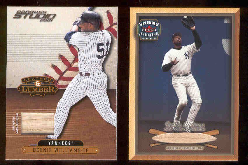 Lot Detail - Bernie Williams- Two Diff. Game-Used Bat Insert Cards