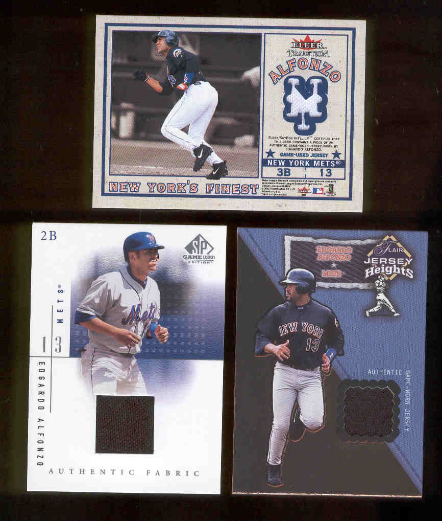 Lot Detail - Lot of (3) Edgardo Alfonzo Game Used & Signed New