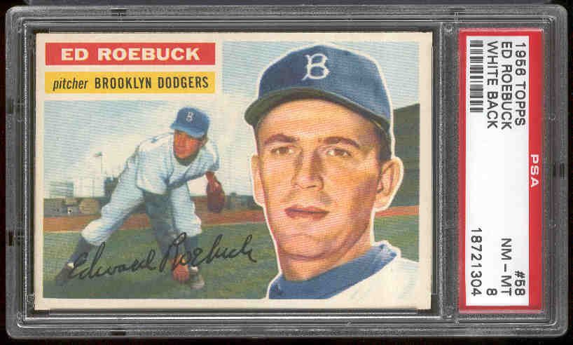 Lot Detail Topps Baseball Ed Roebuck Brooklyn Dodgers Psa