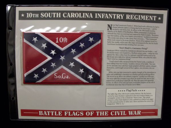 Willabee & Ward “Battle Flags of the Civil War”- #37 10th South Carolina Infantry Regiment Patch