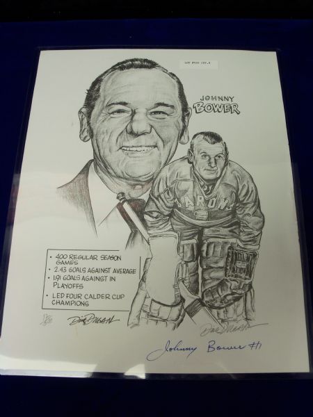 Johnny Bower Autographed 11” x 14” Dick Dugan Cleveland Barons Lithograph- #12/500 Made!