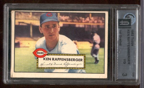 1952 Topps Baseball- #118 Ken Raffensberger Reds- GAI VG 3