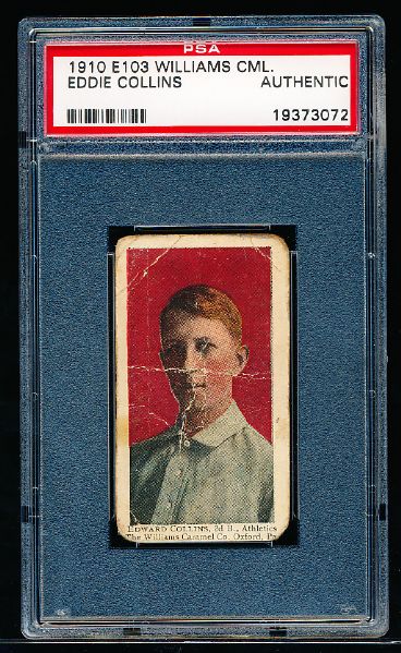 1910 E103 Williams Caramel Co.- Eddie Collins- PSA Authentic