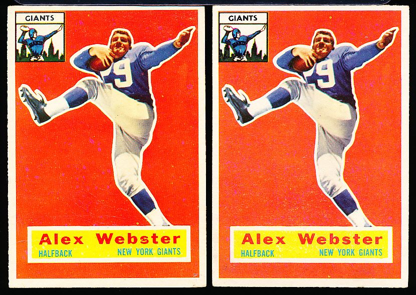 Lot Detail - 1956 Topps Football- #5 Alex Webster, Giants- 2 Cards