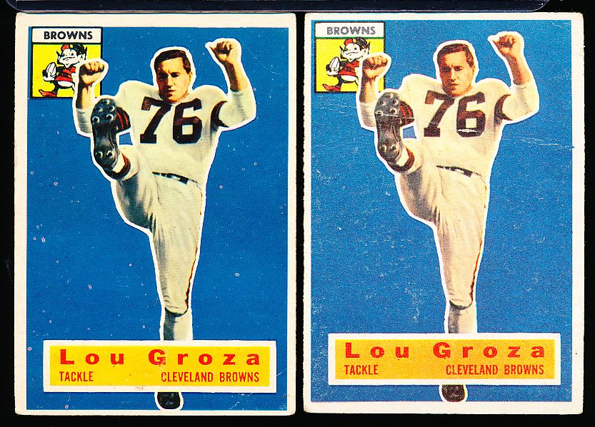 Lot Detail - 1956 Topps Football- #9 Lou Groza, Browns- 2 Cards