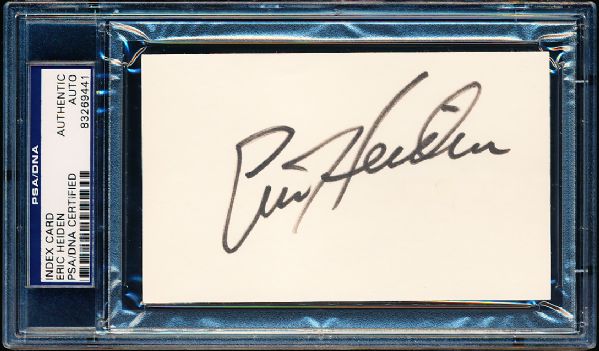 Eric Heiden Olympian Autographed Index Card- PSA/DNA Certified/Slabbed