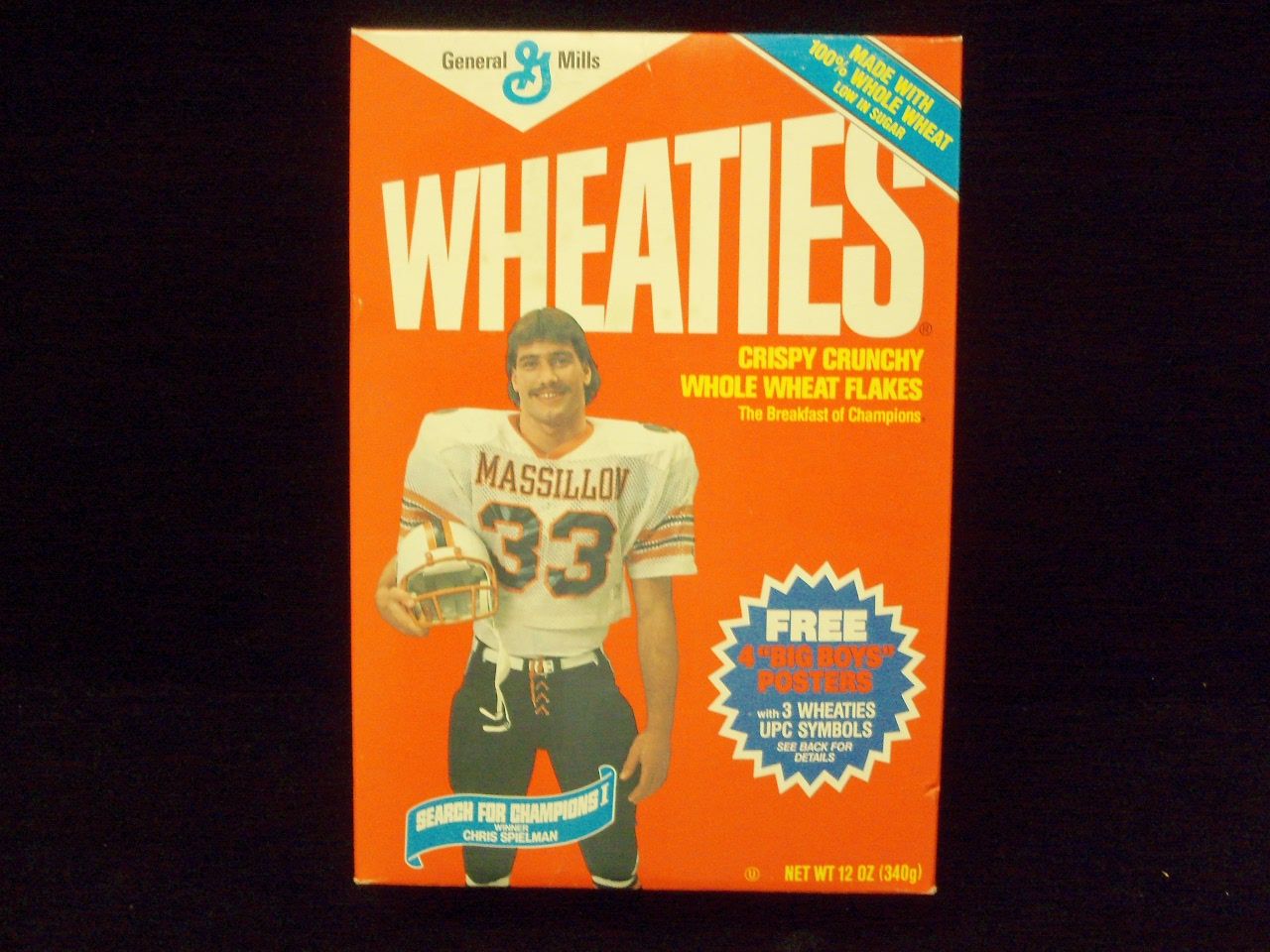 autographed Chris Spielman Wheaties box Massillon High School full box  clean