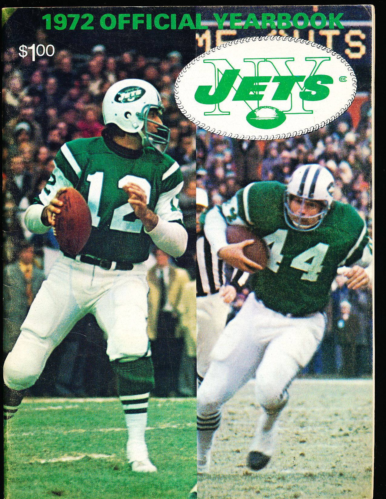 Lot Detail - 1972 New York Jets Ftbl. Yearbook- Joe Namath/ John Riggins