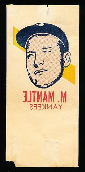 1964 Topps “Baseball Photo Tattoo”- Mickey Mantle- Yellow Slash Behind Head Variation