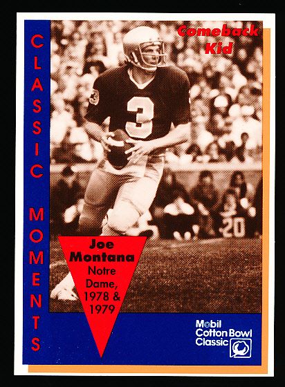 Lot Detail - 1992 Cotton Bowl Classic Moments College Ftbl. #23 Joe Montana,  Notre Dame