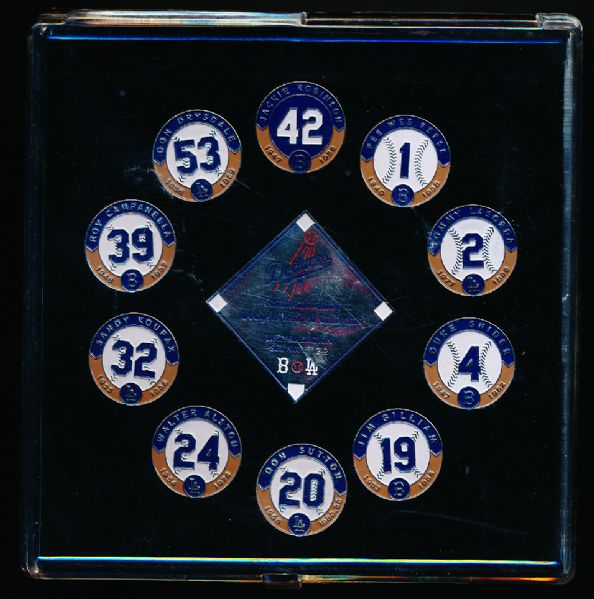 Brooklyn/Los Angeles Dodgers Retired Uniform Commemorative Pins- 1 Complete Set of 10 Pins + Lmtd. Ed. Dodgers Logo Pin