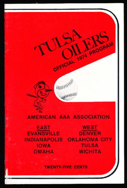 1974 Tulsa Oilers Baseball Program