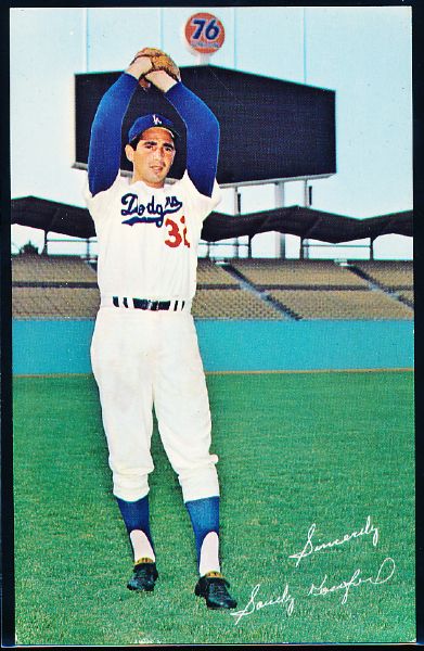 1960’s Mitock and Sons Los Angeles Dodgers Bsbl. Color Postcard- Sandy Koufax