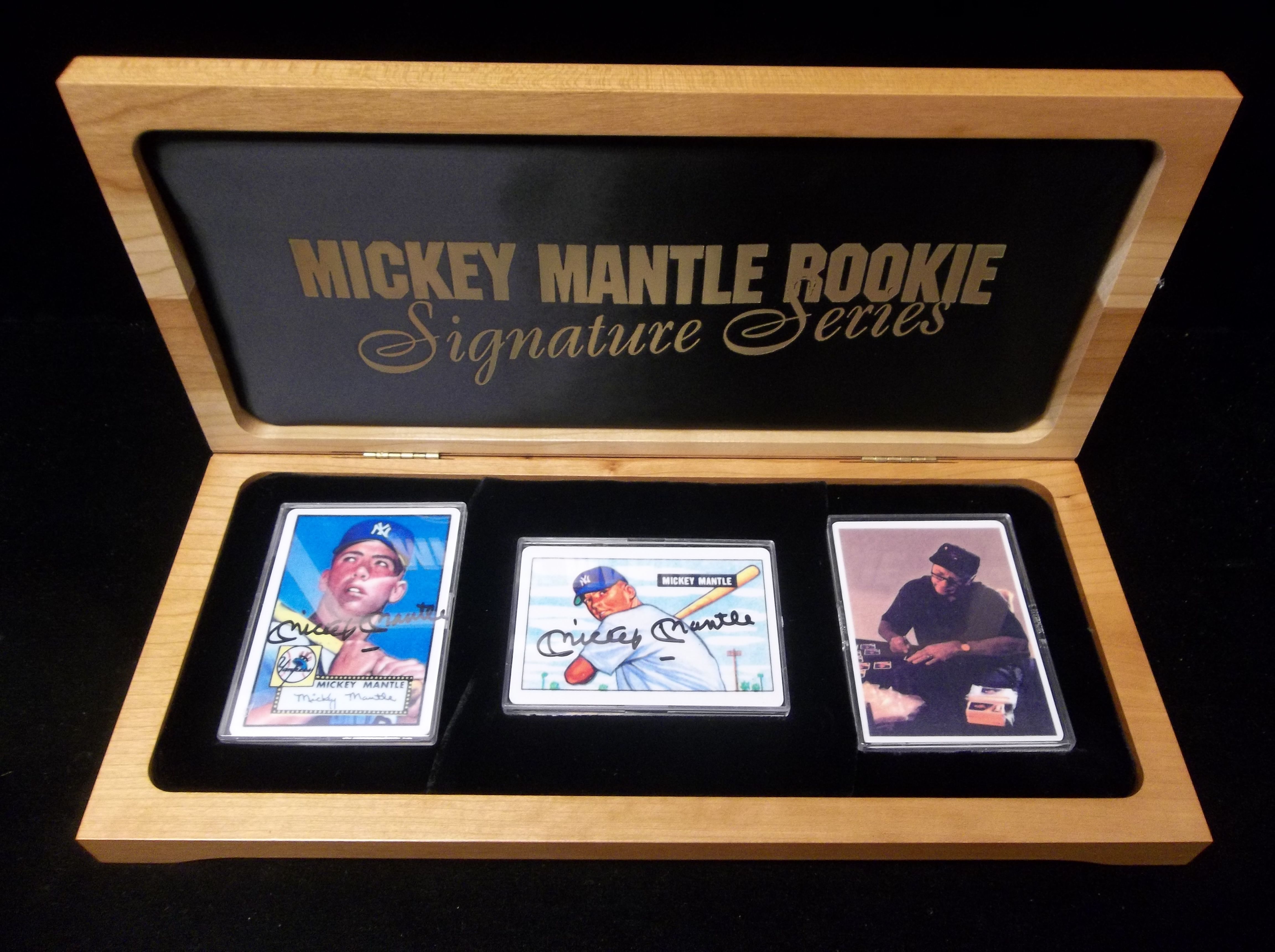 Mickey Mantle Autographed 1952 Topps Rookie Porcelain C