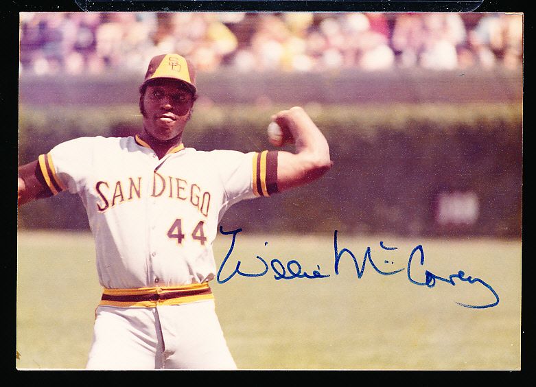 Lot Detail - Willie McCovey Autographed San Diego Padres 3-½ x 5