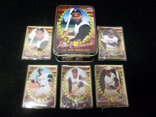 1997 Metallic Impressions “Roberto Clemente” Complete Metal Card Set of 5