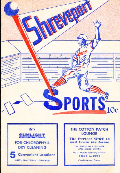 1954 Shreveport Sports vs. Dallas Eagles Baseball Program