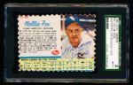 1962 Post Cereal Bb- # 47 Nellie Fox, White Sox- Autographed SGC Holdered “Authentic”. 