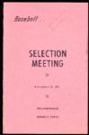 1972 Baseball Selection Meeting Pamphlet- (Nov 27- Shearton Waikiki, Hawaii)